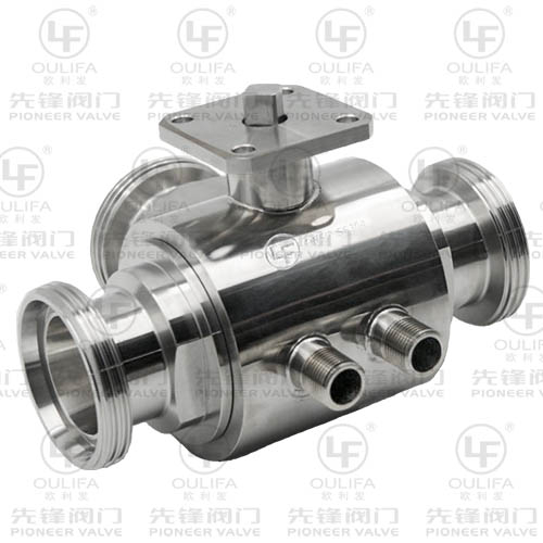 Sanitary Jacketed 3-Way Ball Valve BWQ48F-10P